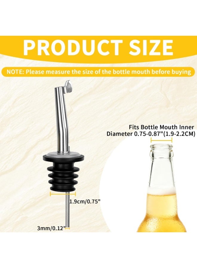 HOME ZONE 12 Pack Bottle Pourer, Oil Pourer Spout with Flip Top Caps, Stainless Steel Liquor Pour Spout, Speed Pourers for Olive Oil and Vinegar - Image 2